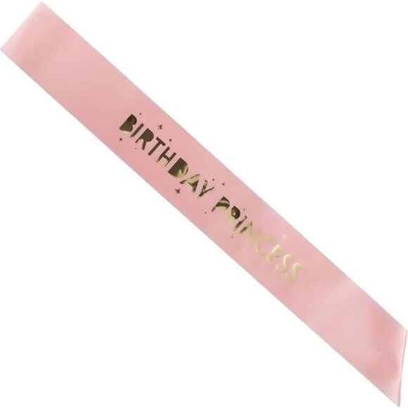 Pink & Gold Disney "Birthday Princess" Party Sash - 1 Count | BRAND NEW IN PKG. - Picture 2 of 8
